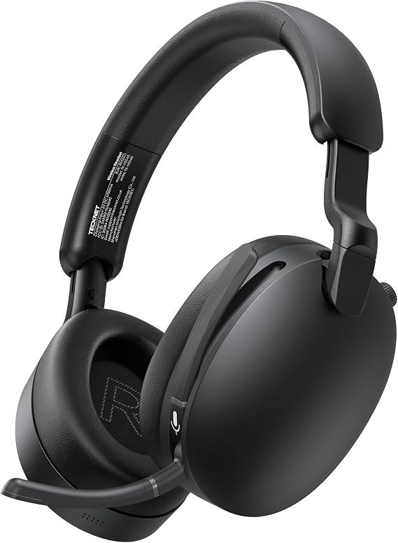 TECKNET Hybrid ANC Headphones V5.4 Bluetooth Headset with Microphone Multiple Connection Methods Quick Charge 100 Hours Operating Time Over Ear Headphones Bluetooth with MFB for Music Office