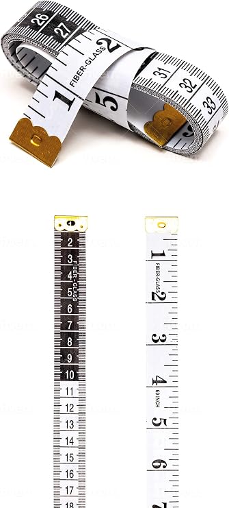 Dual Sided Body Measuring Soft Tape, 60 inch / 150 cm White and Black