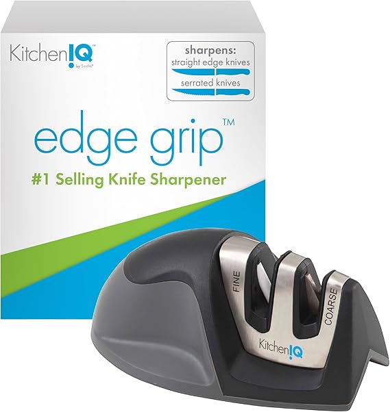 KitchenIQ Knife Sharpener Edge Grip 2 Stage Knife Sharpener
