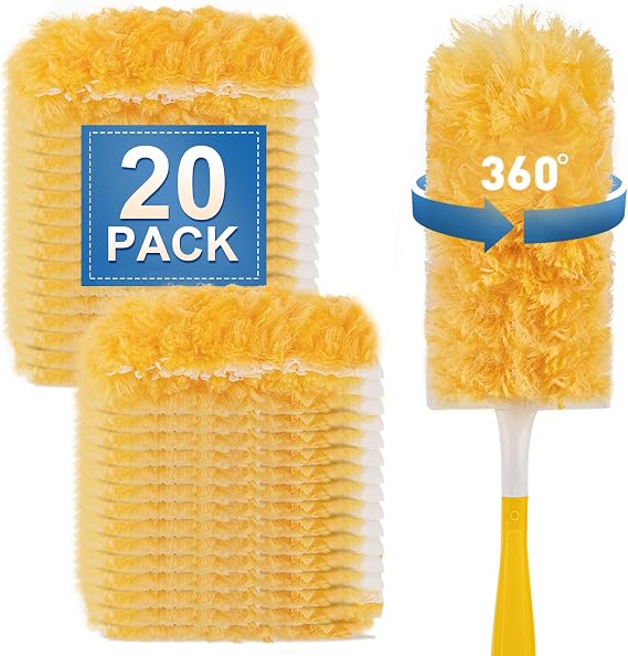 Swiffer Duster対応 高耐久 ダスターリフィル 無香料 使い捨てダスターキット 掃除用 家具用 ブラインドシーリングファン マルチサーフェス 360フェザーダスター 20