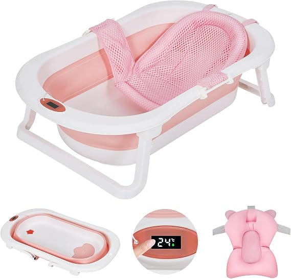 Thinkmax Baby Bath, Folding, 10.6 gal 45 L Large Capacity, Water