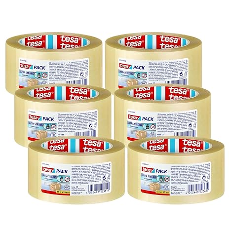tesa pack Ultra Strong Packaging Tape - Transparent - 6 x 66 m x 50 mm