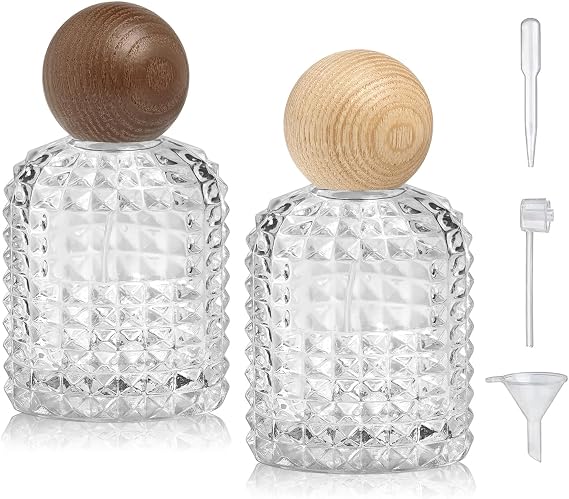 ガラススプレーボトル 香水アトマイザー 2個パック 50ml/1.7オンス 詰め替え可能, クリア, 50ml/1.7オンス。 約