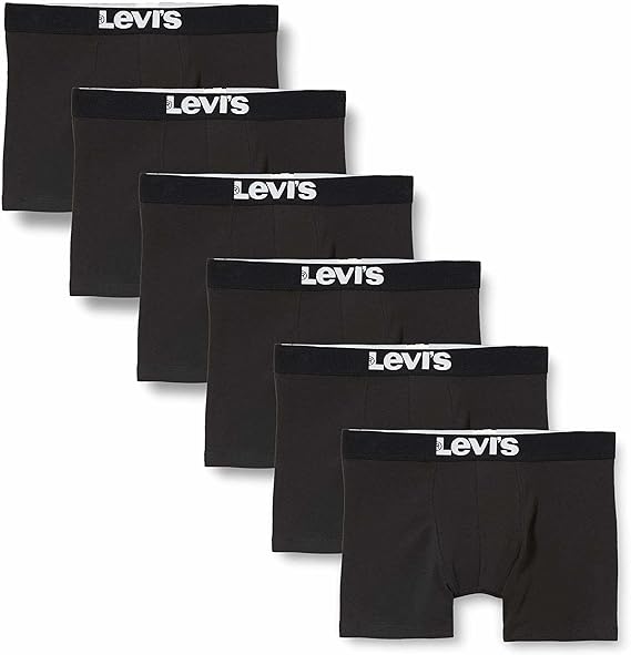 Levi's Men's Solid Basic Boxers (6 Pack) Underwear (Pack of 6)