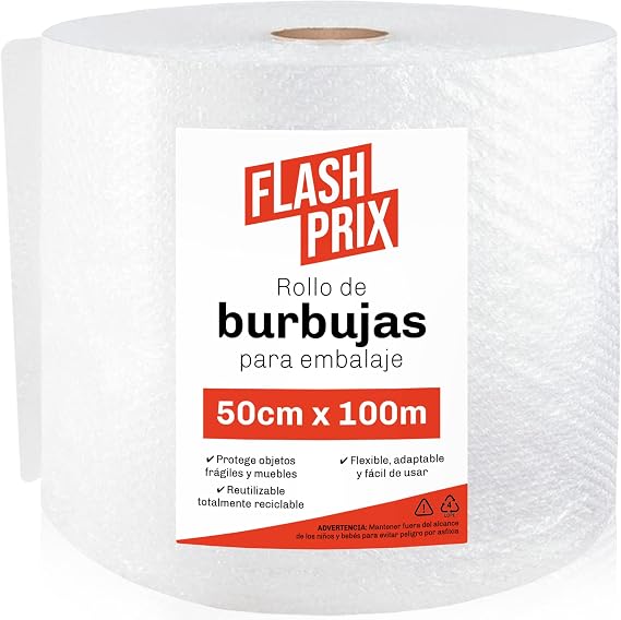 Bubble Wrap Plastic Roll Packaging, 50 cm Width and 100 m Length, Bubble Wrap Perfect for Moving, Packaging and Shipping