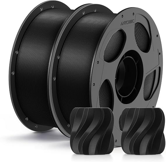 ANYCUBIC PLA+ 3D Printer Filament 1.75mm, 1KG Black*2
