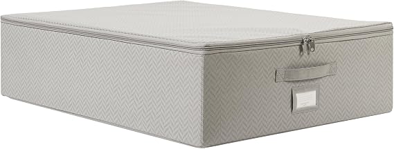 Ocean Home Textile Büyük Boy Gri Balıksırtı Destekli Kutu Hurç 55 x 70 x 18 cm