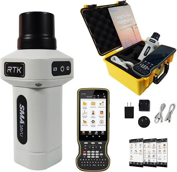 SMA25R Net GNSS RTK Rover Survey Equipment, Android Handheld GPS Positioning Receiver with Collector, 2.5cm by CORS Connection, 10cm Accuracy by PPP, IMU 60°, for Land Surveying, Construction