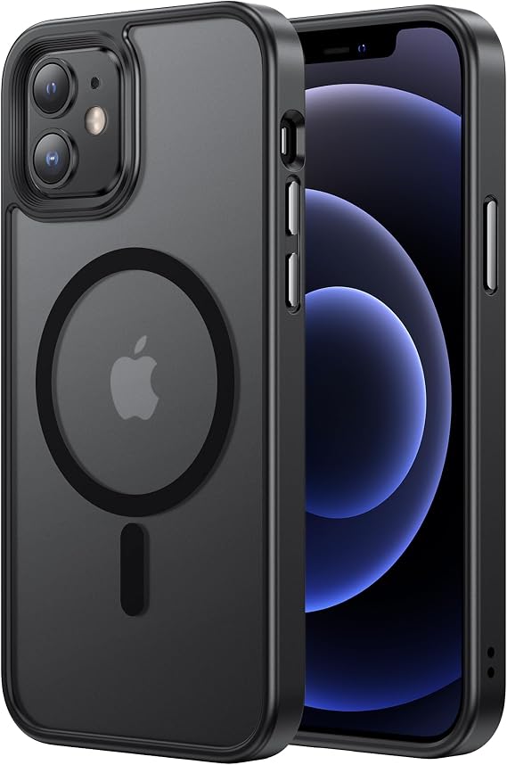 Tigowos iPhone 12 ve iPhone 12 Pro Telefon Kılıfı için Tasarlanan Tasarım MagSafe 10FT Düşmeye Dayanıklı Mat Cilt Hissettiren Arka Kapak Alüminyum Alaşımlı Anahtarlar iPhone 12 ve iPhone 12 Pro Kılıf