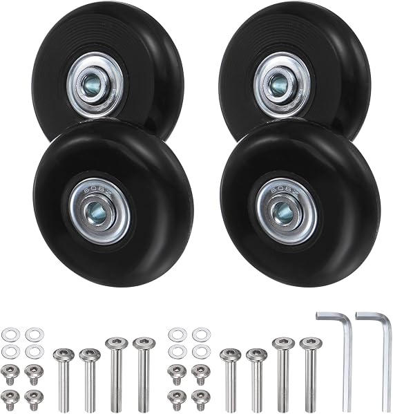 Luggage Wheels Replacement 40x18mm Rubber Mute Casters Pack of 4