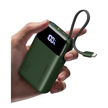 INIU Power Bank, Smallest 20000mAh 45W PD Portable Charger Fast Charging with Built in Cable, USB C in&Out Battery Pack, Travel Essential, Mobile Phone Power Banks for iPhone 17 16