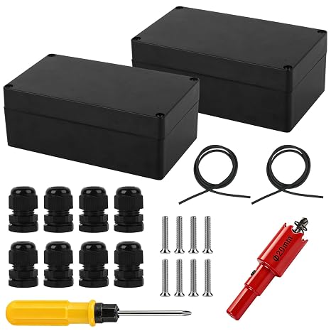 2 Pcs IP65 Junction Box Waterproof Electrical Box, Electronics Enclosure