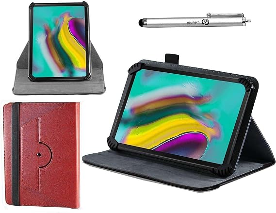 Navitech Red Case With 360 Rotational Stand & Stylus Compatible With LOGICOM 7 Inch Tablet