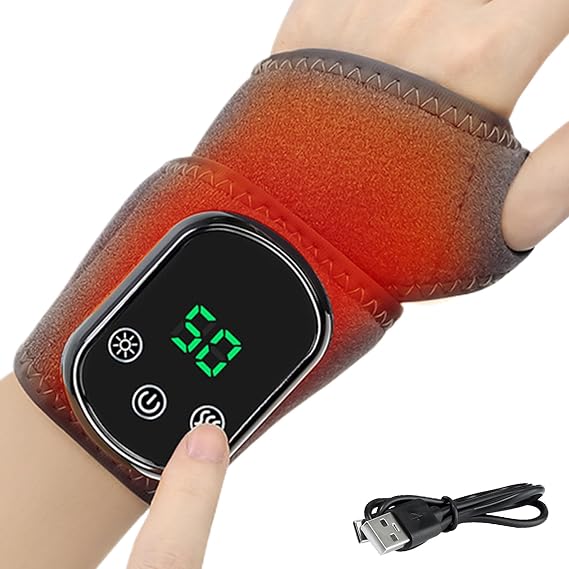 Heated Wrist Brace 5 Heat Levels, 3 Vibration Modes, Massage, Warmers