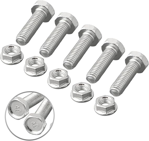 Shear Pin Set for Honda Snow Blower, 5-Pack M5 Bolts and Nuts Kit Compatible with HSS724A HSS928A HSS1332A, Sturdy Metal Replacement Part