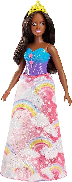 Barbie Dreamtopia Rainbow Cove Princess, curvy doll, long hair, colourful dresses, gifts for children aged 3+ FJC98