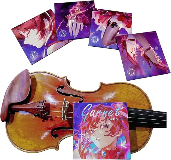 4/4 Full Set Violin Strings Medium Premium Synthetic Core Silver Wound D & G Aluminum Wound A Gold E，Rich Sound Enhanced Brilliance Power & ProjectionProfessional strings (NYLON-UPGRADE)