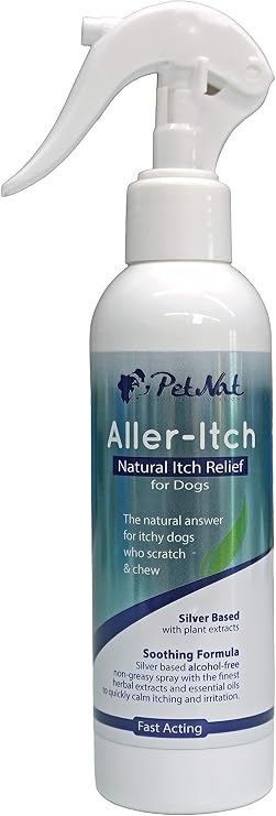 Aller-itch Spray for Dogs - Silver Based Natural Relief from Itching & Irritations from Grasses, Pollens & Dust Mites
