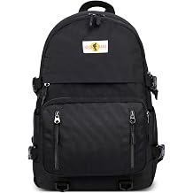 Unisex Backpack Casual Backpack Women Men Rucksack Bag for 14 Inch Laptop with USB Port Multiple Pockets for College Travel School Waterproof Nylon Knapsack Bag Black