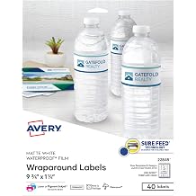 Avery Yazdırılabilir Boş Sarmalı Dikdörtgen Etiketler, 3,18 cm x 24,8 cm, Mat Beyaz, 40 Özelleştirilebilir Etiket (22845)