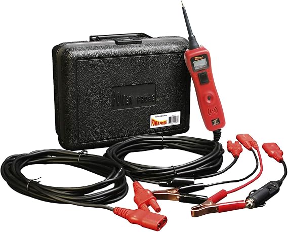 Power Probe PP319FTCRED Power Probe III Circuit Tester Kit, DC Voltmeter & Continuity Tester, Supplies Power or Ground, Min/Max Capture, Audio/LED Indicators, 20 ft Lead, 12–24V