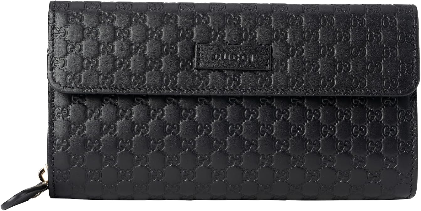 Gucci 449364 BMJ1G 1000 Long Wallet Black Black