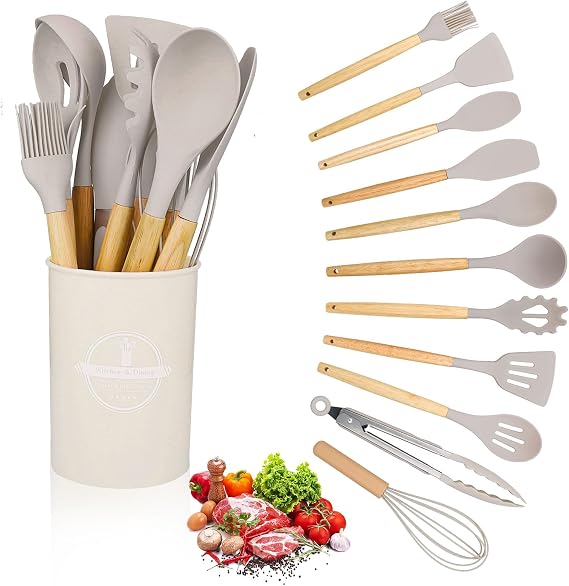 12PCS Kitchen Utensils Set, Nonstick Heat Resistant, BPA Free Food Grad
