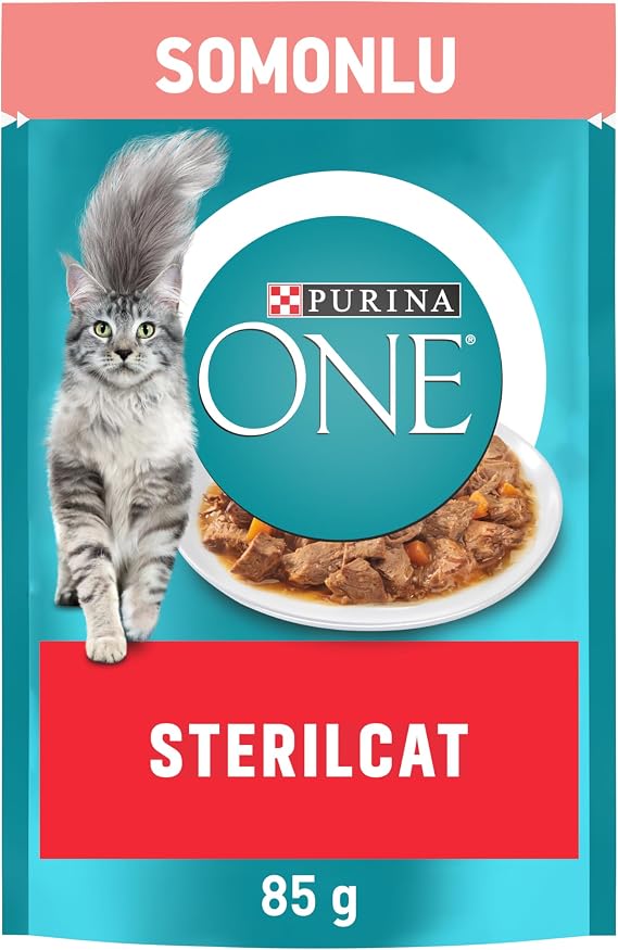 PURINA ONE Salmon Neutered Cat Food for Cats 85 Grams, 26 Pieces
