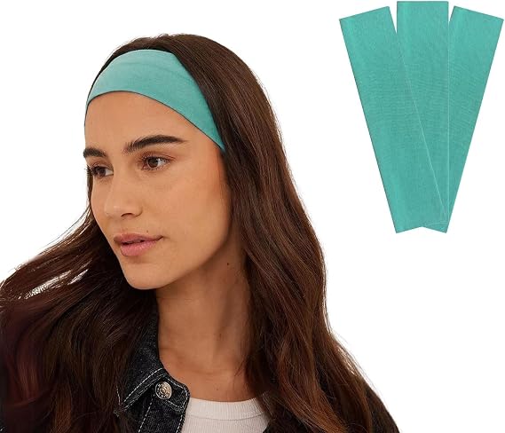 3'lü Spor Saç Bantları - Elastik Kaymaz İnce Saç Ter Kafa Bandı Bandana, Kadın & Erkek Koşu Fitness Yoga Pilates Makyaj Yüz Yıkama Atletik Egzersiz 3'lü Saç Bandı Bandana Seti