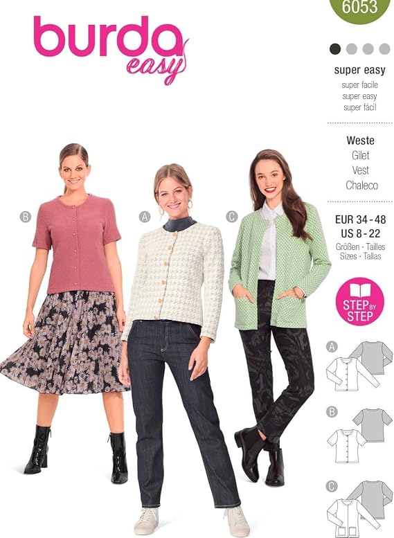 Burda Style Sewing Pattern B6053 Misses' Cardigan Jackets