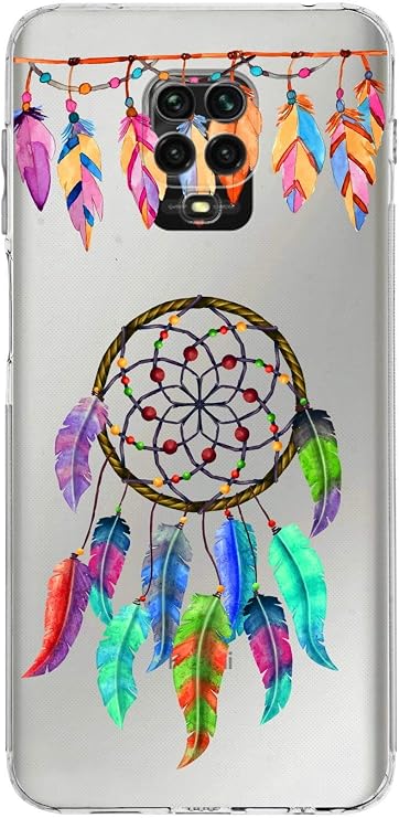 PrintiFy Xiaomi Redmi Note 9 Pro ile Uyumlu Nazar Boncuğu 6 Kamera Korumalı Şeffaf Silikon Kılıf