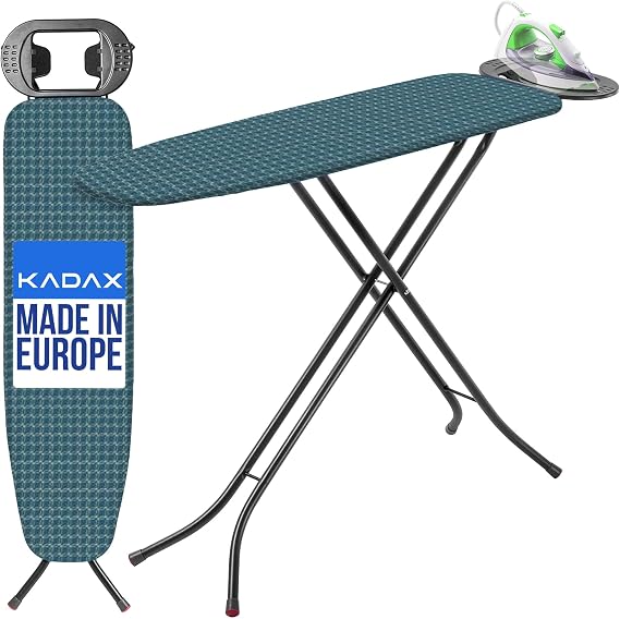 KADAX Table Ironing Board 110 x 30 cm - Sturdy Ironing Board for Steam Ironing Station Foldable Height Adjustable with Heat-resistant Iron Rest Extendable Compartment