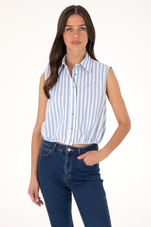 U.S. Polo Assn. Kadın Vişne Gömlek Desenli 50305939-VR223