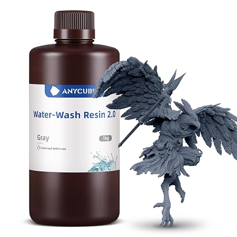 ANYCUBIC Water-washable 3D Printer Resin 2.0(Grey, 1kg)