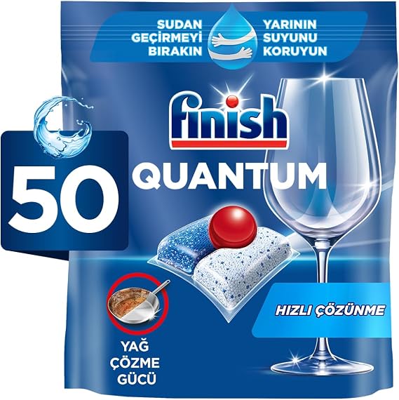 Finish Quantum 50 Kapsül Bulaşık Makinesi Deterjanı Tableti (1 x 50 Kapsül)