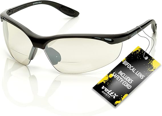 voltX CONSTRUCTOR, Bifocal Safety Glasses, +1.5 Mirror Lens & Cord