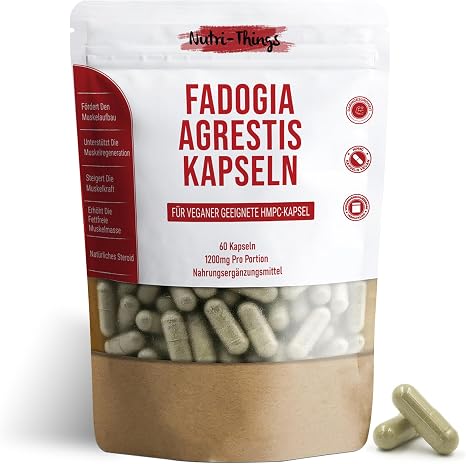 Fadogia Agrestis High Dose 1200 mg 60 Capsules Increased Energy Level Sporty Performance and Endurance