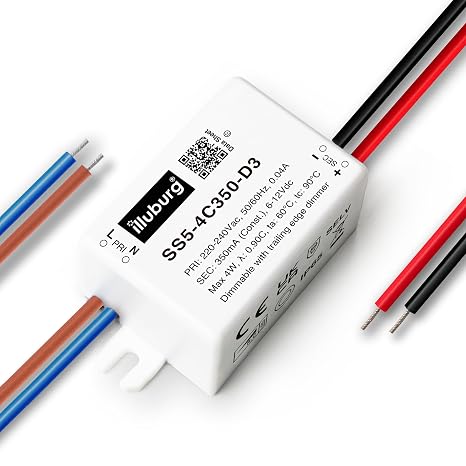 LED Driver Dimmable TRIAC 350mA Constant Current 2W - 4W Flickerfree LED Power Supply Transformer