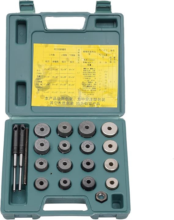 20 Pcs Universal Motorcycle Valve Seat, Portable Universal Repairing Cutter Valve Tool Kit, Motorcycle Repair Displacement Cutter Tools Set, for Repair Valves