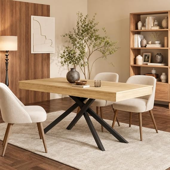 Extendable Dining Table for 6-8 People, Oak (Table Only)
