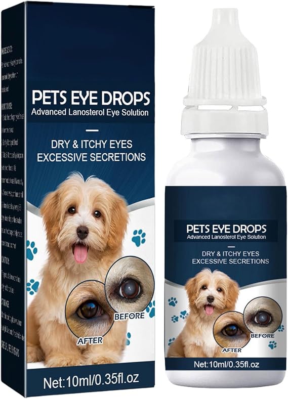 Augentropfen für Hund & Katze 10 ml 1/2/3/4PCS Augenreiniger Trockene Augen 15% Fortschrittliche Lanosterol Augenlösung Für Empfehlen Komfort Linderung Augen Juckreiz (1PC 10ML)