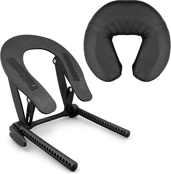 Universal Adjustable Massage Table Face Cradle and Headrest, Black