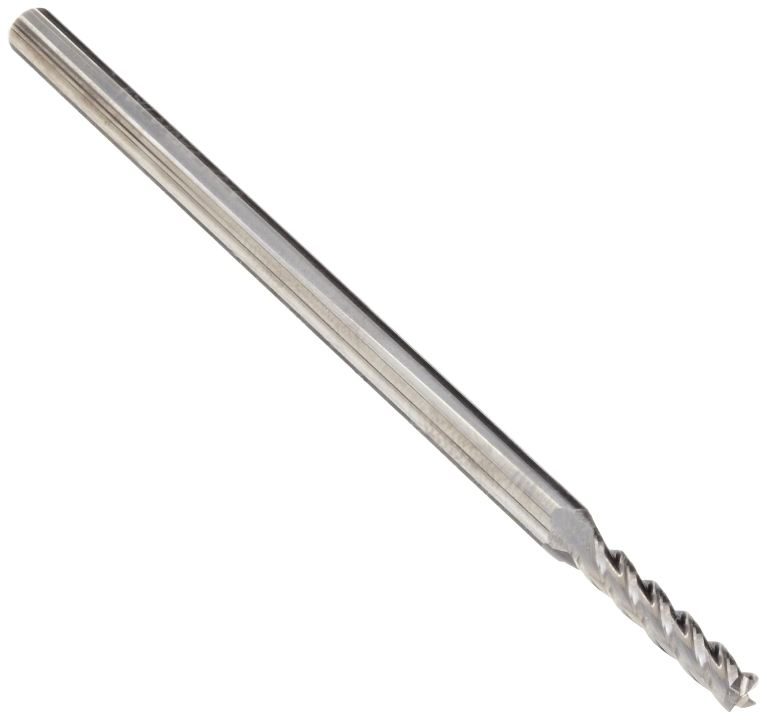 CCMG-L Carbide Square Nose End Mill, Uncoated (Bright) Finish, 30 Deg Helix, 4 Flutes, 5" Overall Length, 0.6250" Cutting Diameter, 0.625" Shank Diameter