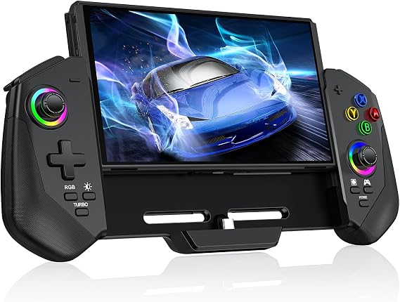 One-Piece Switch Pro Controllers Replacement for Nintendo Switch/OLED, Switch Controller for Handheld Grip with Hall Effect Joystick,One-Piece Switch Joycon with Turbo/Programmable/6-Axis/Vibration