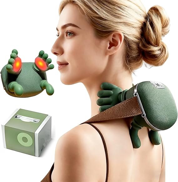 Shoulder and Neck Massager,Bionic Heated Massager,Neck Massager with Fingers,4D Kneading Massage,Simulates a Real Hand Massage for Comfort,Relax Muscle Tension,Birthday Gifts for Mum Dad