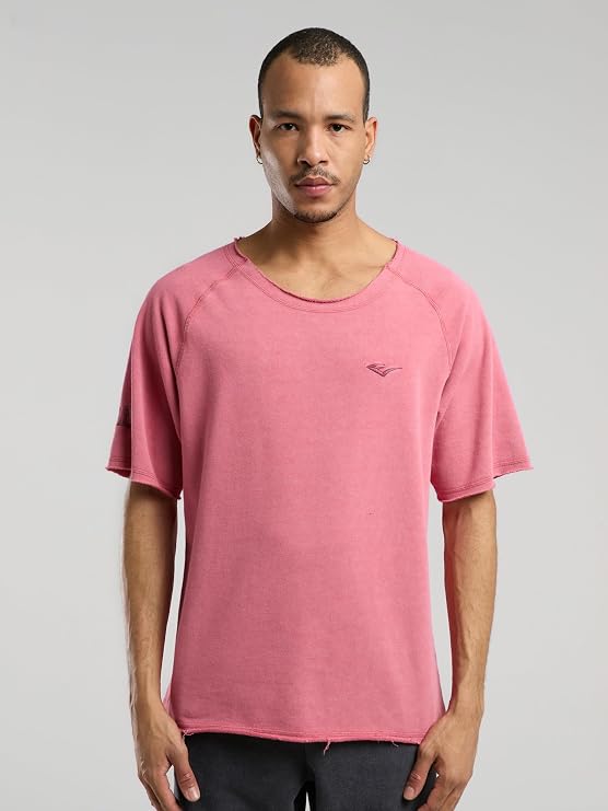 Everlast Ny Street Oversize Geniş Yaka Açık Kırmızı Erkek Tişört