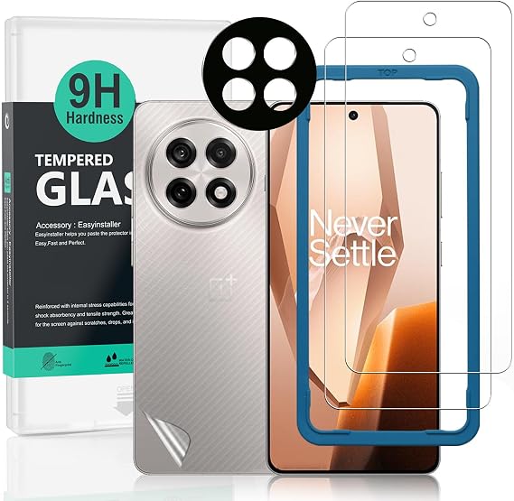 Ibywind 2 Pack Screen Protector For OnePlus 13R 5G,9H Hardness Tempered Glass[Military-Grade Protection],With 1Pc Camera Lens Protector,1Pc Back Cover,[Anti-Scratch][Anti-Shatter]