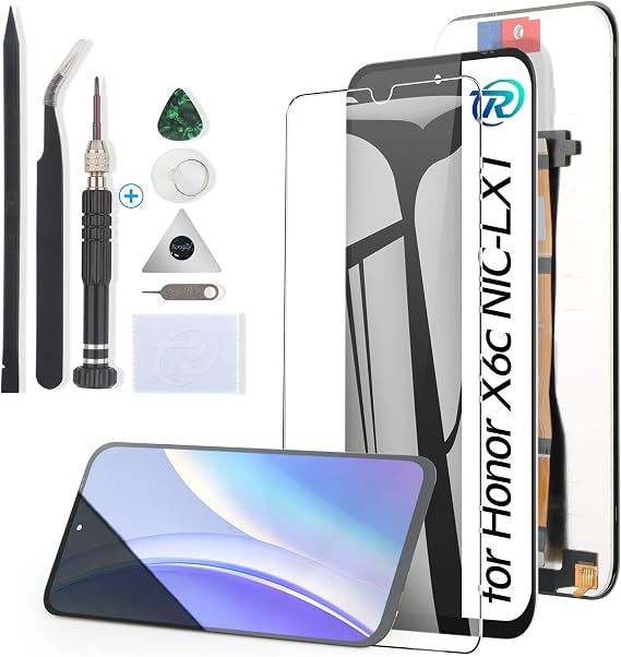 RongZy Screen Replacement for Honor X6c LCD Touch Screen Internal Digitizer for Honor X6c NIC-LX1, NIC-LX2, NIC-LX3 Display Replacement Assembly with Tools Kit (Black)