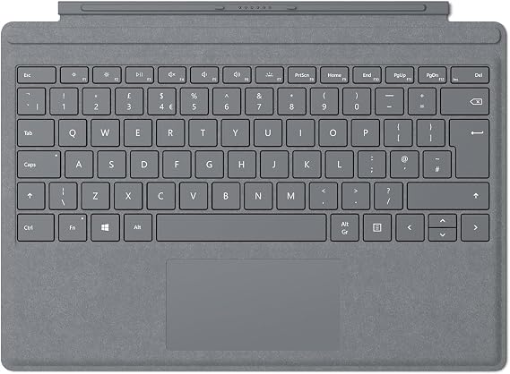 Microsoft Surface Go Tablet Compatible Alcantara Signature Type Cover English Keyboard - Grey