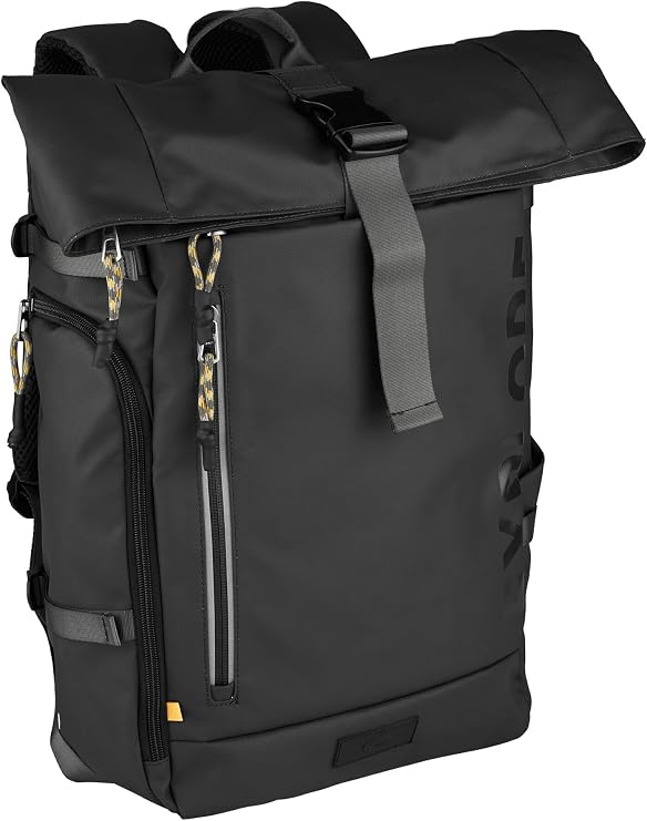 camel active Explore Men's Rolltop Backpack Large Black, black, L, Modern